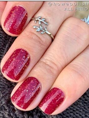 Color Street Nail Polish Strips All Fired Up FMG212 16pcs NEW Red glitter prism